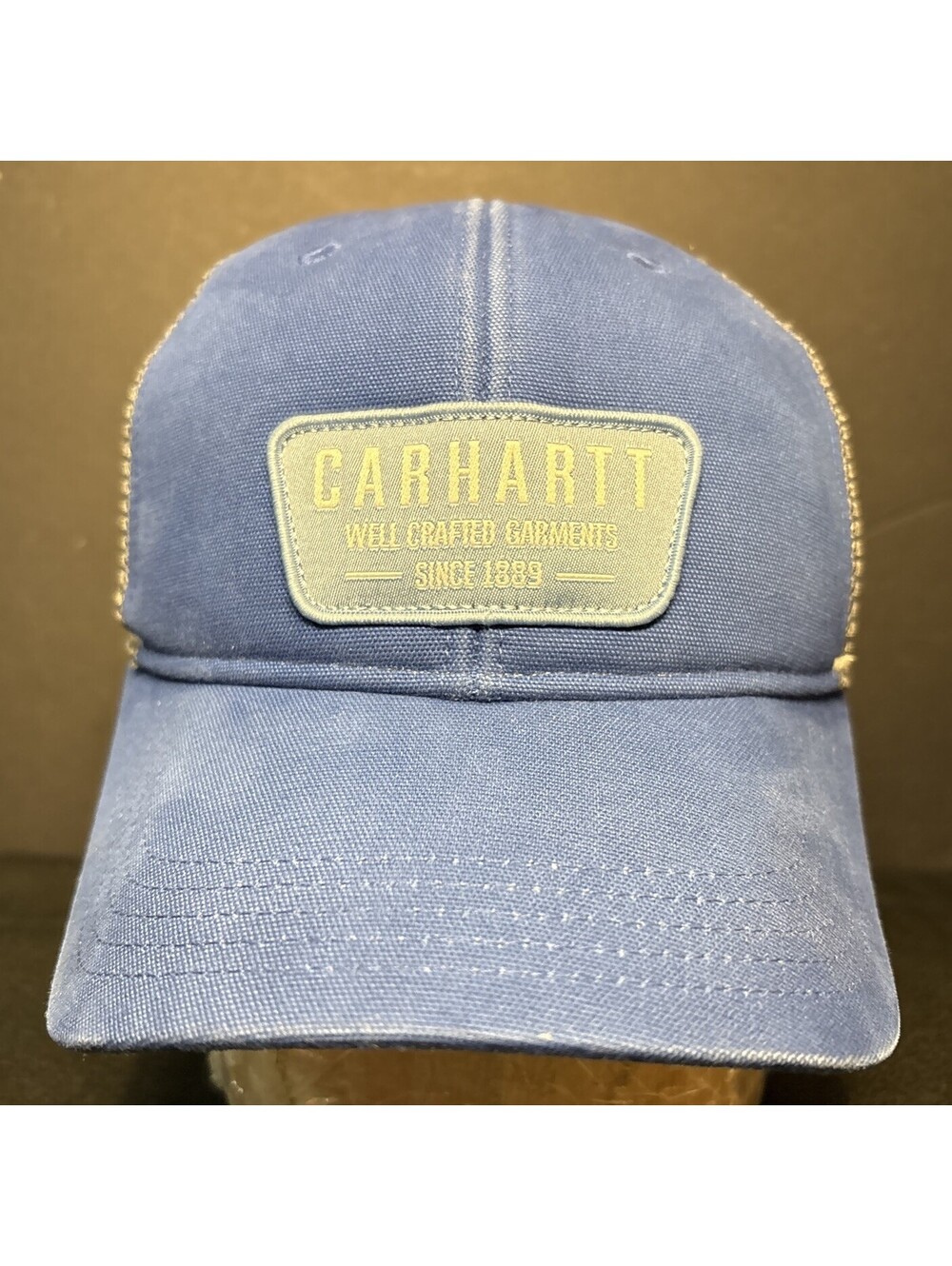 NEW NWOT Carhartt Canvas Hat Workwear Patch Snapback Adjustable Trucker Cap Blue